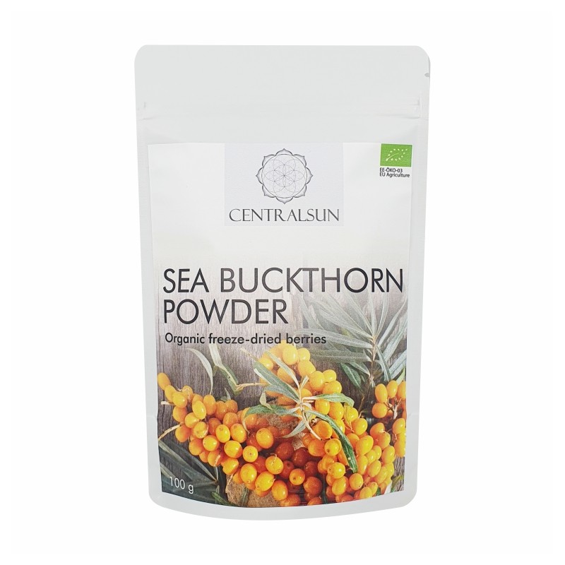 Organic Freeze Dried Sea Buckthorn Powder 100g Centralsun