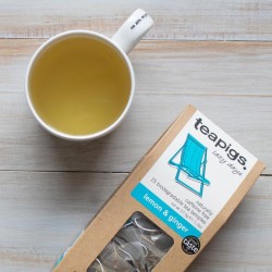 Teapigs Lemon & Ginger tea pyramid